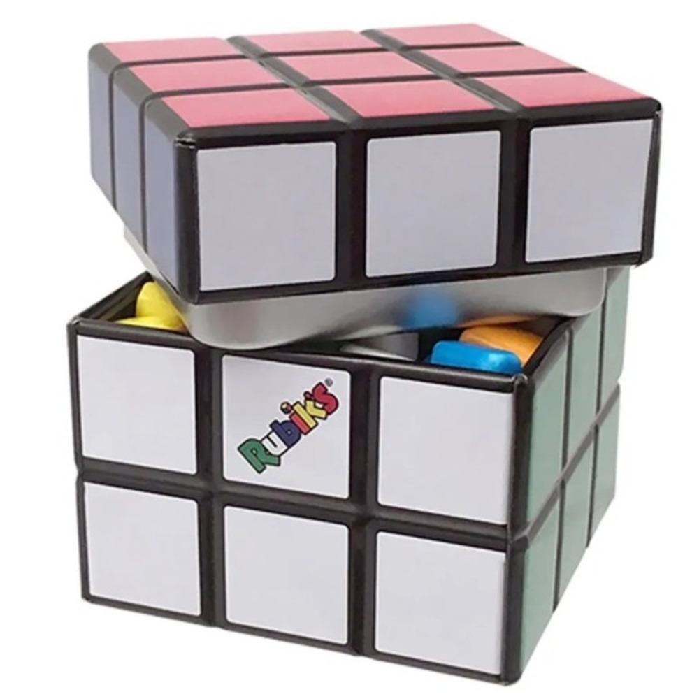 Rubik's Candy Cube Tins 12 Count Display Box NWT Multicolor Fruity Tile Candy - Picture 3 of 6